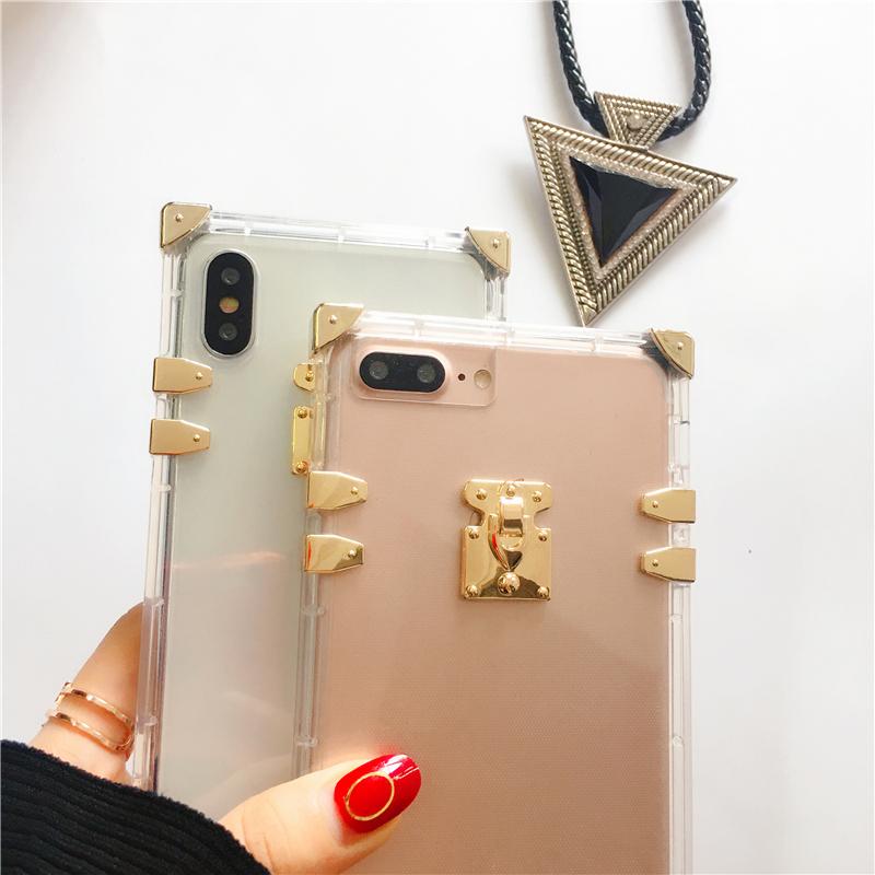 Luxury Clear Square iPhone Case