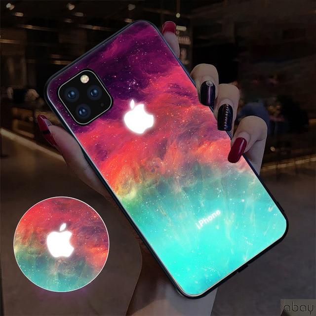 Wholesale flashing light phone case light up for iphone 11 12 pro max  led,for iphone 12 promax frozen casing From m.