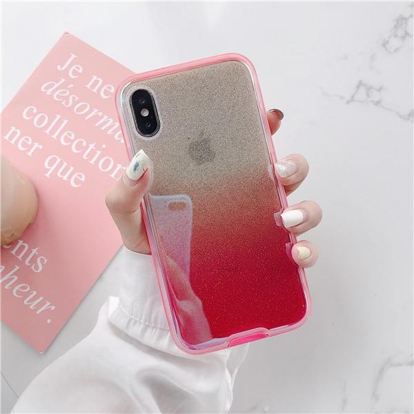 Glitter Gradient Transparent iPhone Case